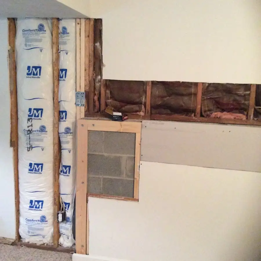 Wall insulation replacement during Basement Flood Cleanup in Rockland
